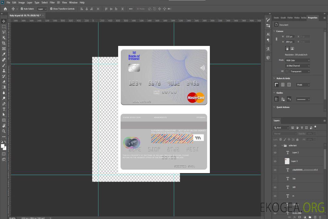 Irlande Mastercard de la Banque d'Irlande template